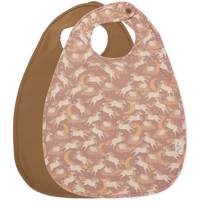 Konges Sljd Bib 2-pack Unicorn Blush\/Toasted Coconut