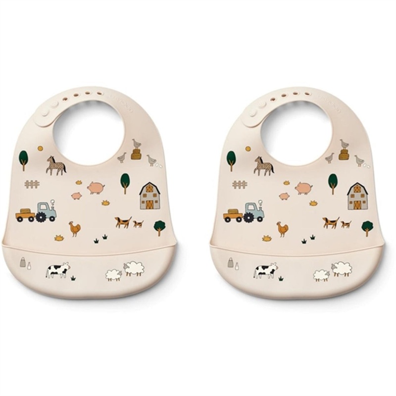 Liewood Tilda Silicone Bib 2-Pack Farm \/ Sandy