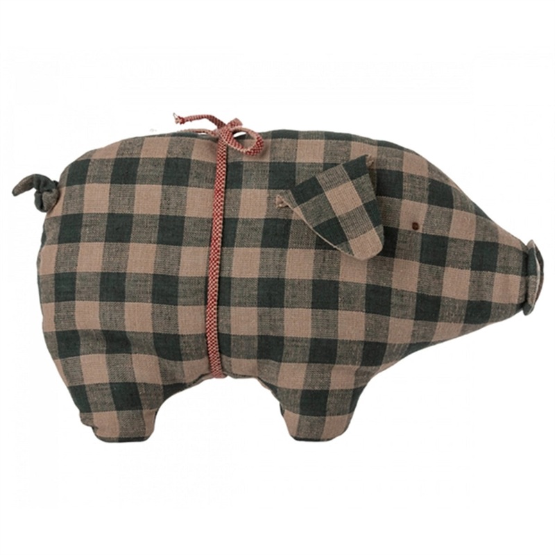 Maileg Pig, Small – Green Check