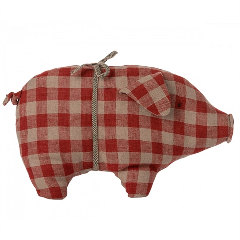 Maileg Pig, Small – Red Check