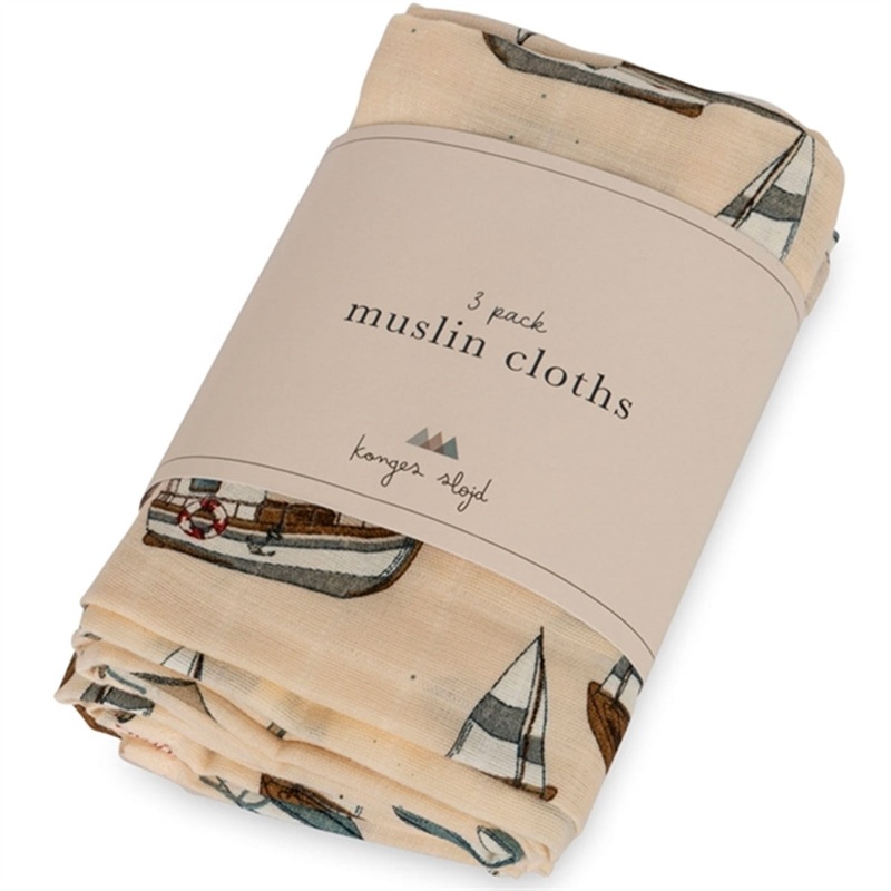 Konges Sljd Muslin Cloth 3-Pack Sail Away