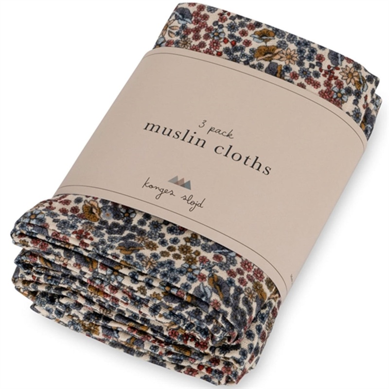 Konges Sljd Muslin Cloth 3-Pack Vivi Fleur