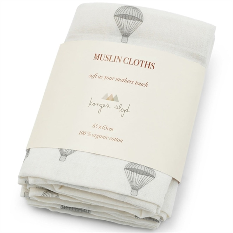Konges Sljd Muslin Cloths 3 pk. Parachute Creme