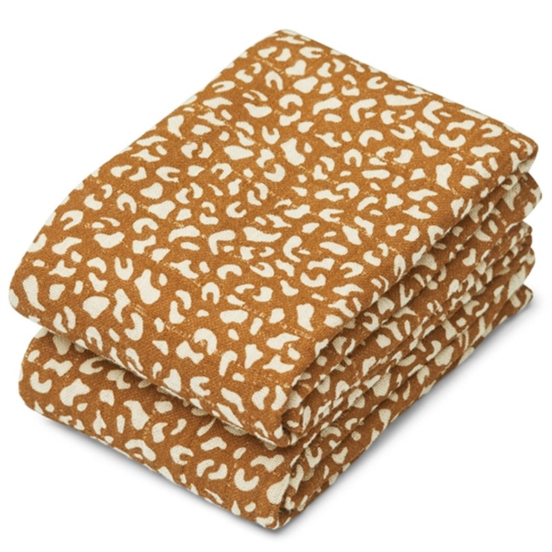 Liewood Lewis Muslin Cloth 2-pack Mini Leo\/Golden Caramel