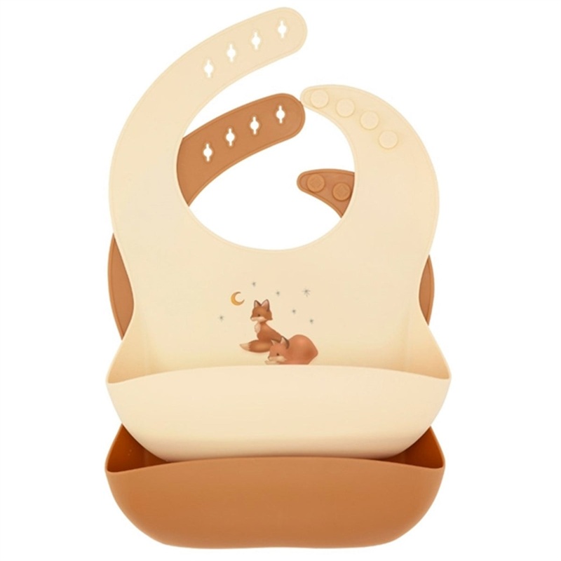 Konges Sljd Silicone Bib 2-pack Foxie