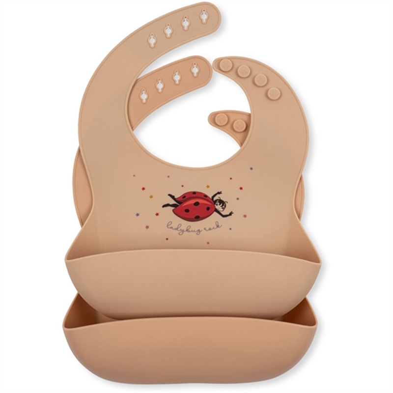 Konges Sljd Bib Silicone 2-pack Ladybug
