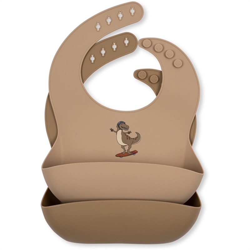 Konges Sljd Bib Silicone 2-pack Skateosaurus
