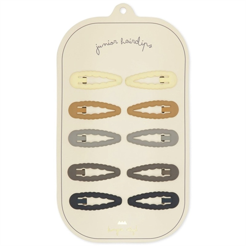 Konges Sljd Hair Clips Junior Scallop 10-pack Blue Shades