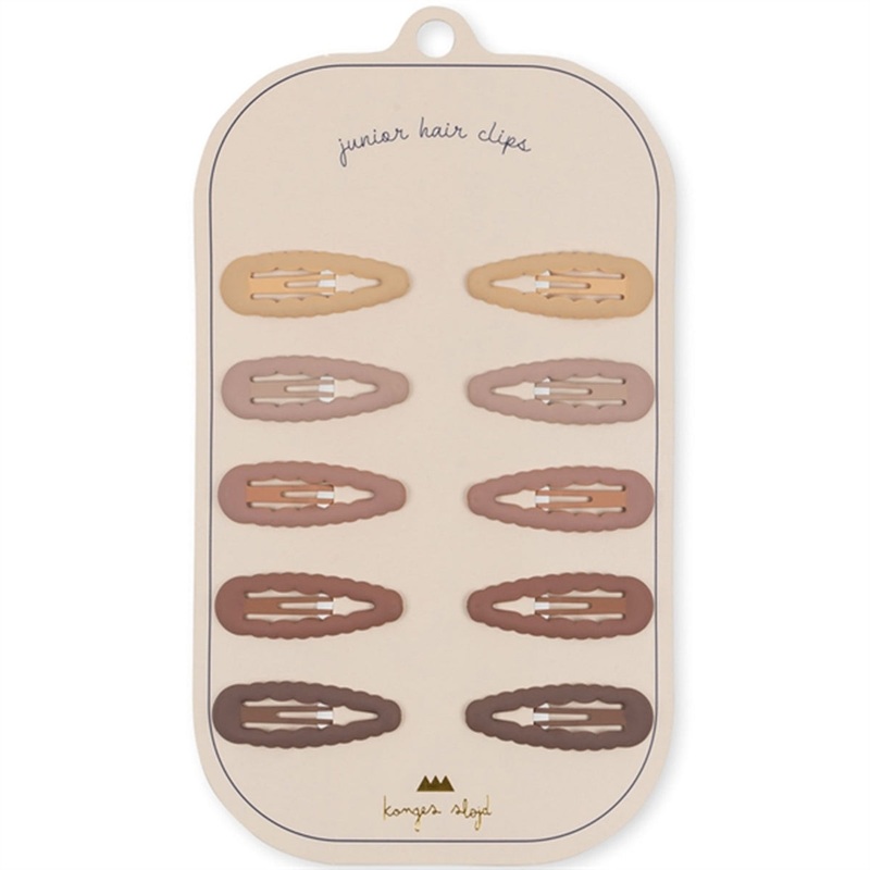 Konges Sljd Hair Clips Junior Scallop 10-pack Rosie Shade