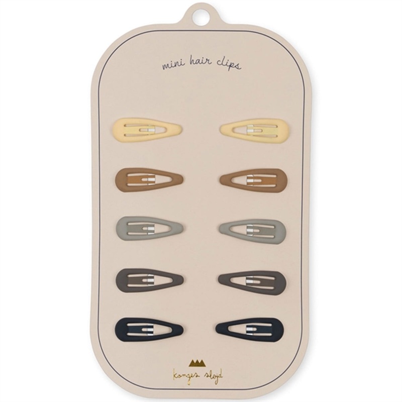 Konges Sljd Hair Clips Mini Drops 10-pack Blue Shades