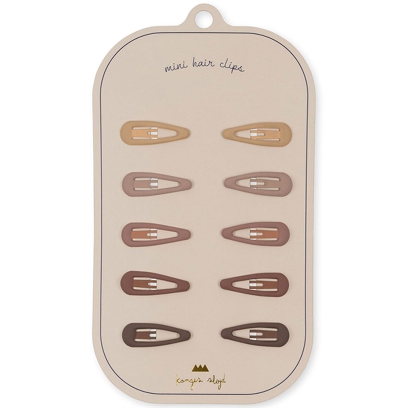 Konges Sljd Hair Clips Mini Drops 10-pack Rosie Shade
