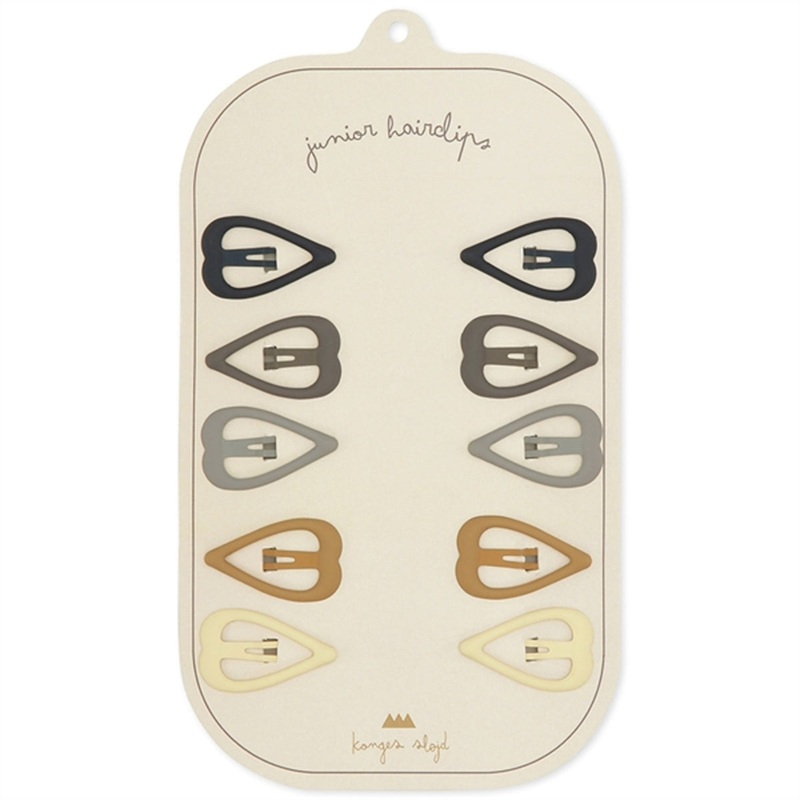 Konges Sljd Hair Clips Mini Heart 10-pak Blue Shades