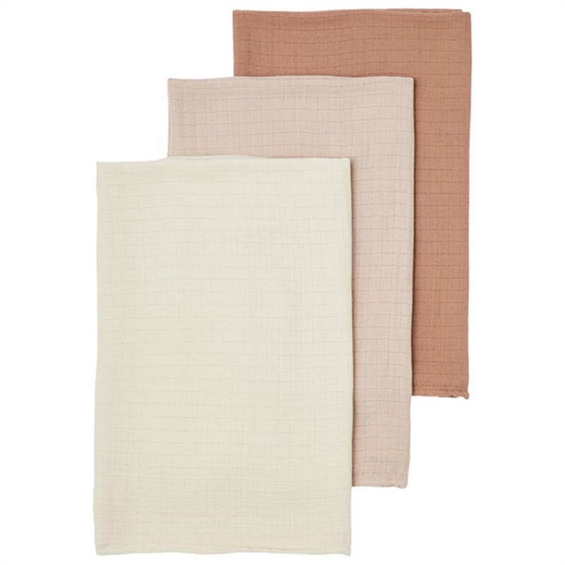 Lil’Atelier Rose Dust Isley Muslin Cloths 3-pack