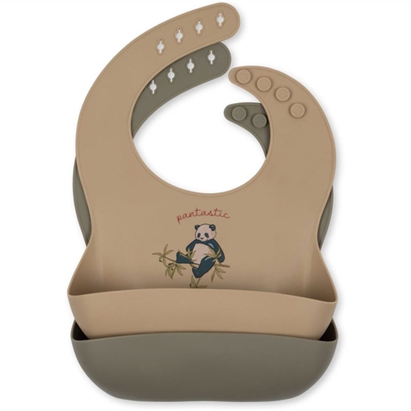 Konges Sljd Silicone Bib 2-Pak Panda