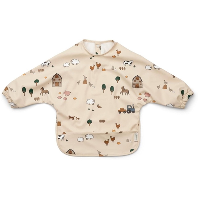 Liewood Merle Printed Cape Bib Farm \/ Sandy