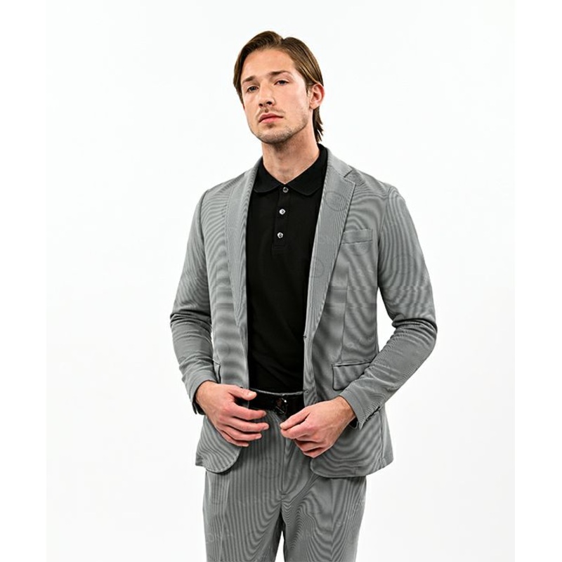 Illusion Jersey Blazer | MEN|GREY|BLACK|44(S)|46(M)|48(L)|50(XL)