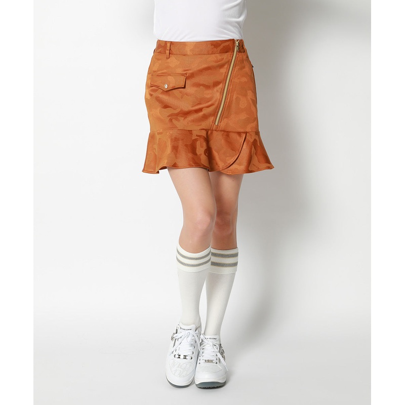 Gauge Zip Skirt | WOMEN|ORANGE|NAVY|KHAKI|36(S)|38(M)|40(L)