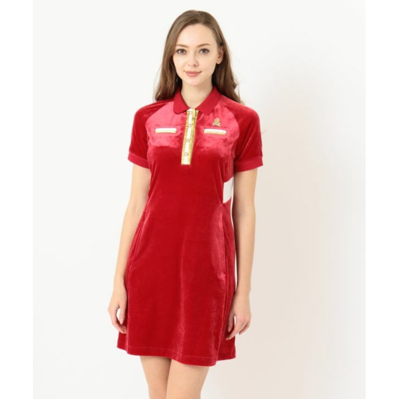 IP Velour Dress Polo | WOMEN|RED|NAVY|36(S)|38(M)