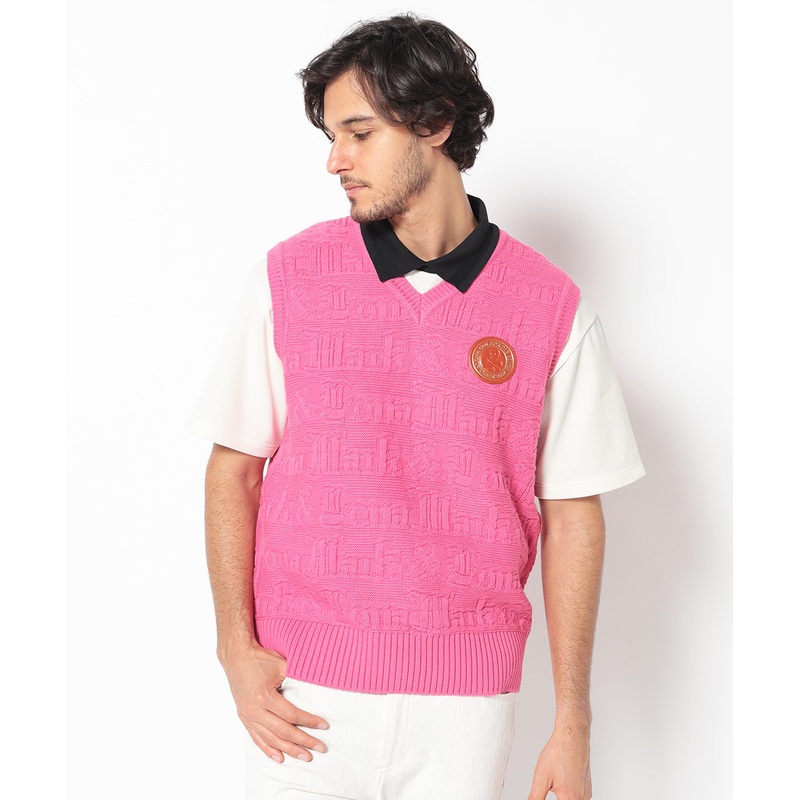 Essence Knit Vest | MEN|PINK|BLACK|OFF.WHITE|44(S)|46(M)|48(L)|50(XL)