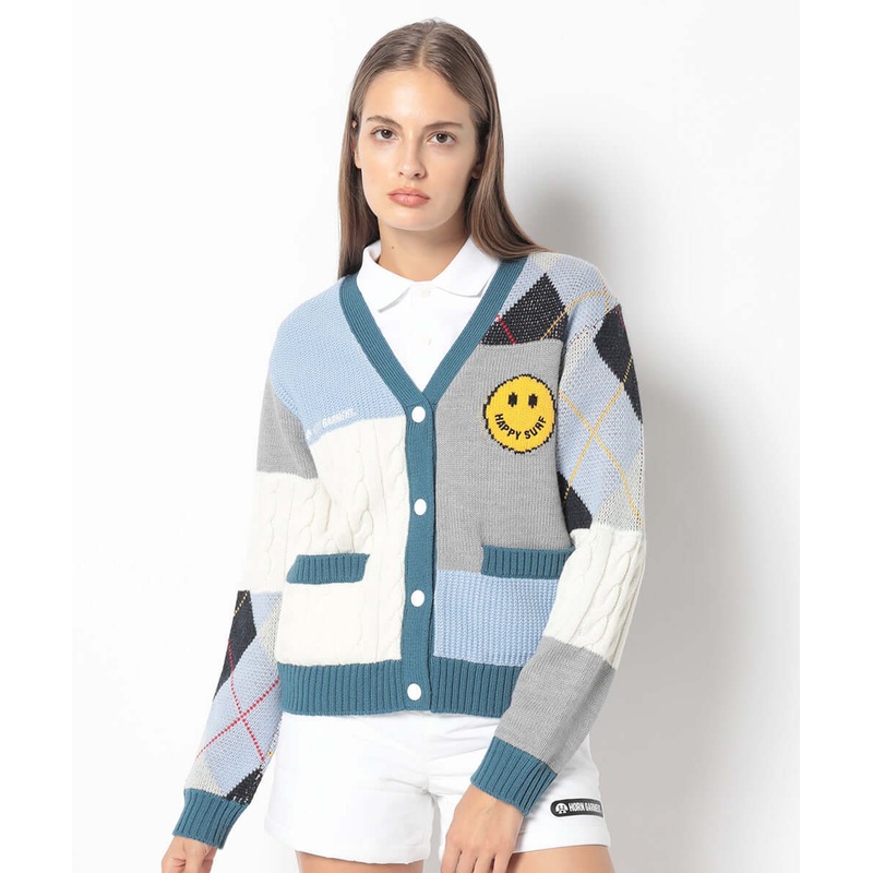 B.F.G Patchwork Golf Cardigan | WOMEN
