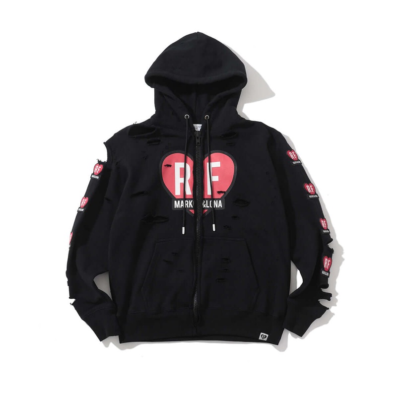 BE_UP Destroyed Zip Hoodie | WOMEN