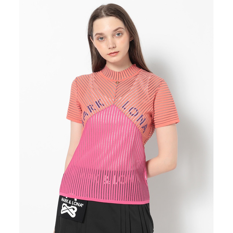 Dual Tone Ribbed Knit | WOMEN|PINK|BLACK|MINT|36(S)|38(M)|40(L)