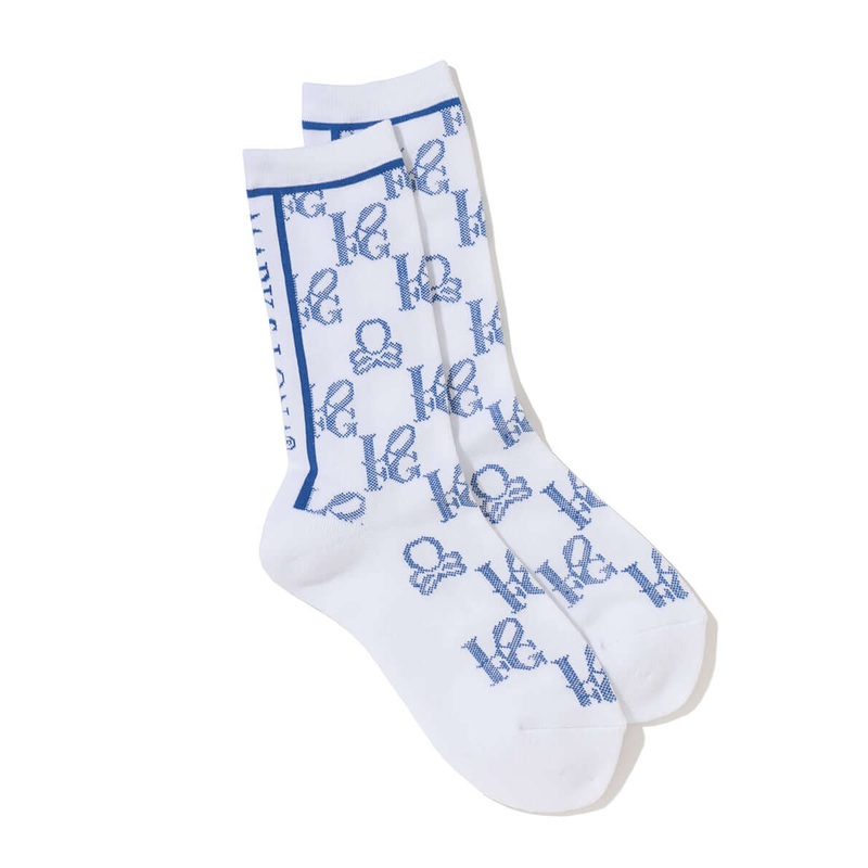 Ever Monogram Socks | WOMEN|WHITExBLUE|WHITExBLACK|BLACK|23-25cm