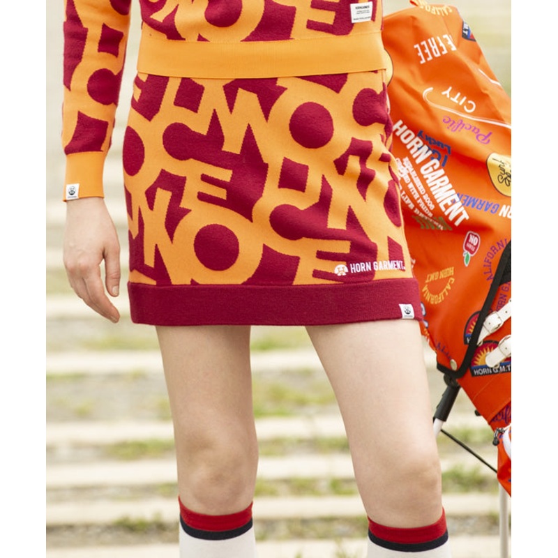 Vision JQ Knit Skirt | WOMEN|ORANGE|BLACK|GREY|36(S)|38(M)|40(L)