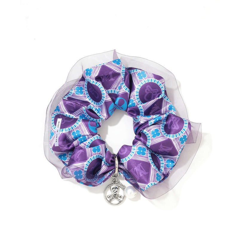 Aura Monogram Charm Scrunchie|GREY|GREEN|PURPLE|FREE