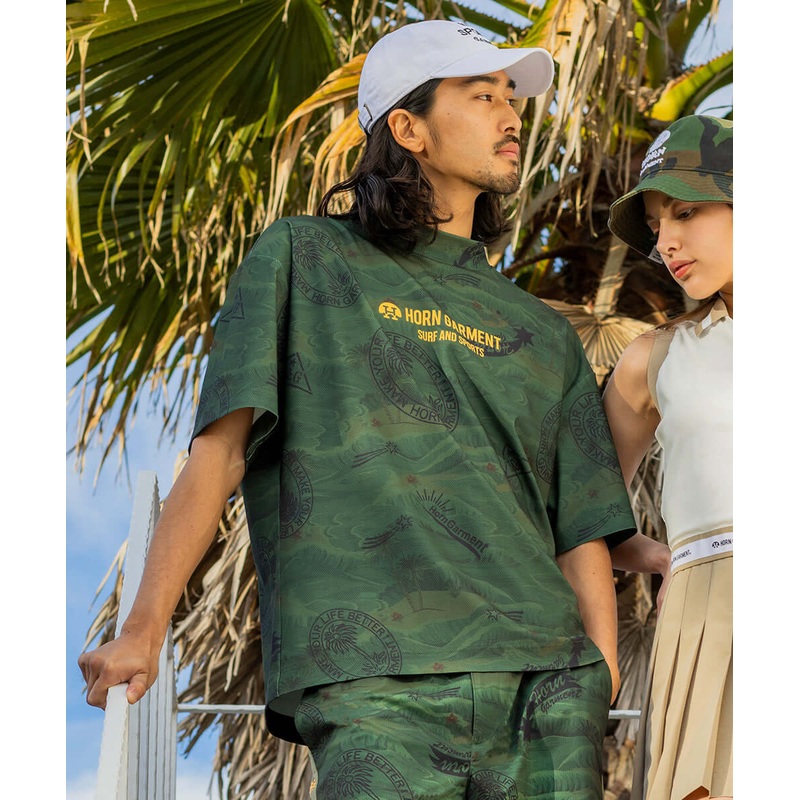Retro Hawaiian Mesh Mock Neck | MEN