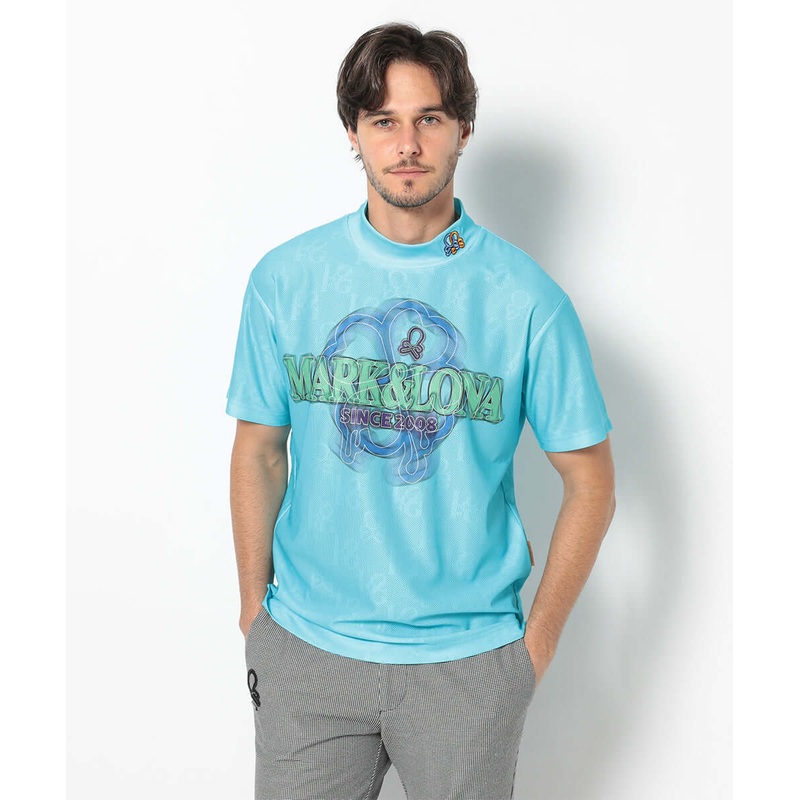 Clava Mesh Jacquard Mock Neck | MEN