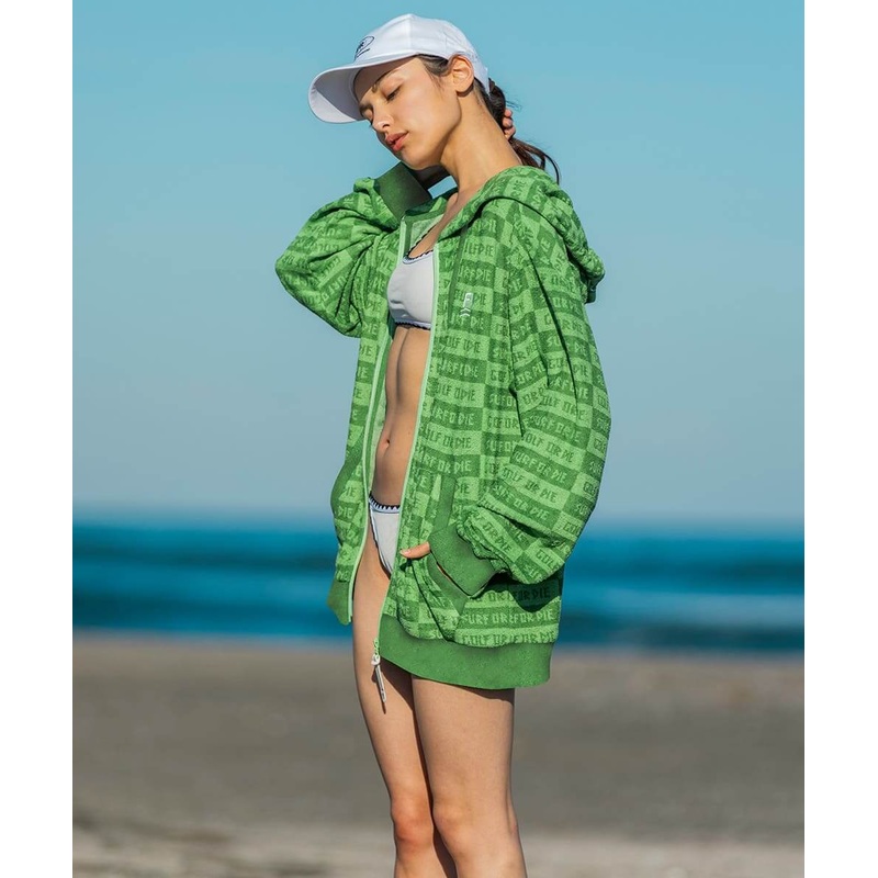 Golf or Surf Pile Hoodie|WHITE|BLACK|GREEN|44(S)|46(M)|48(L)|50(XL)