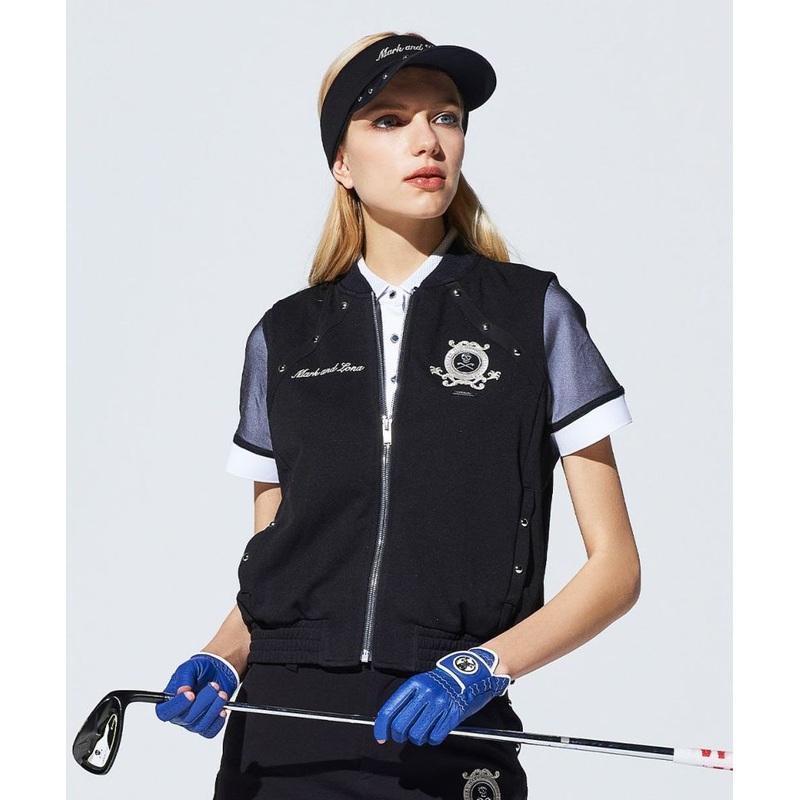 Prince Stud Zip Vest | WOMEN|WHITE|BLACK|NAVY|36(S)|38(M)|40(L)