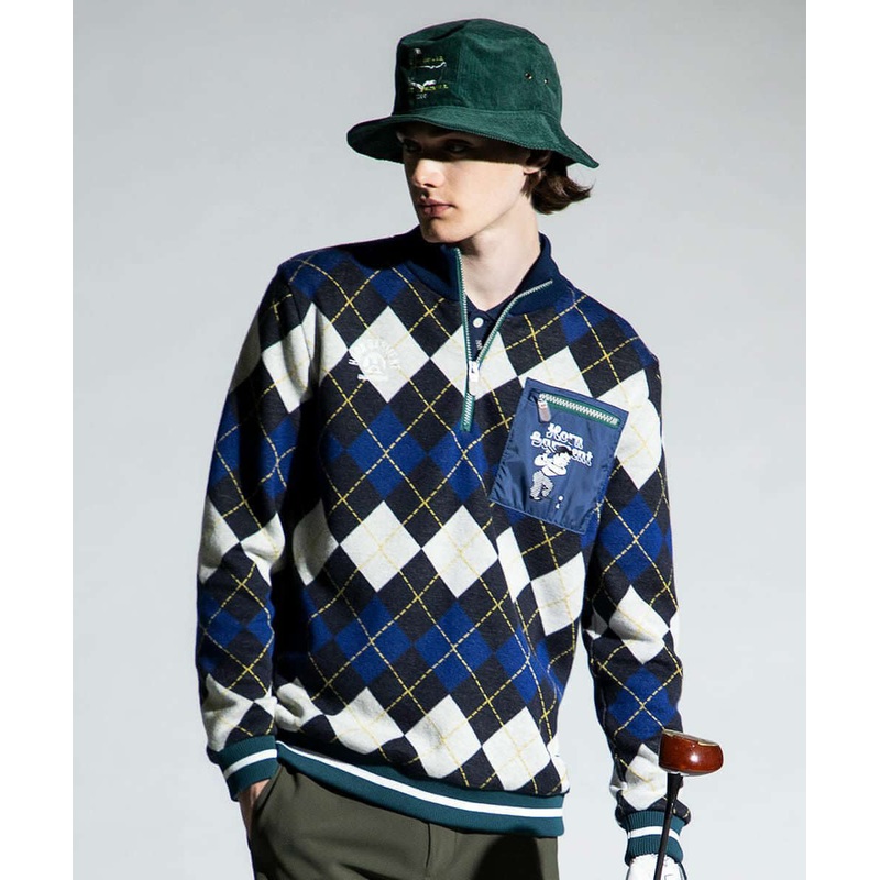 Swing Bobby Windproof Argyle Knit Bomber | MEN