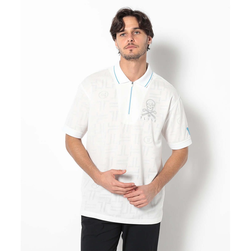 T-Mark Pattern Polo | MEN|WHITE|BLACK|TURQUOISE|42(XS)|44(S)|46(M)|48(L)|50(XL)