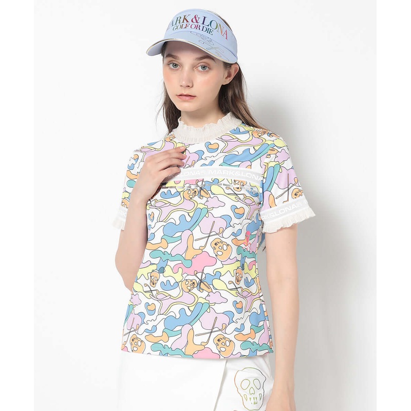 Trans Camo Shirring Mock | WOMEN