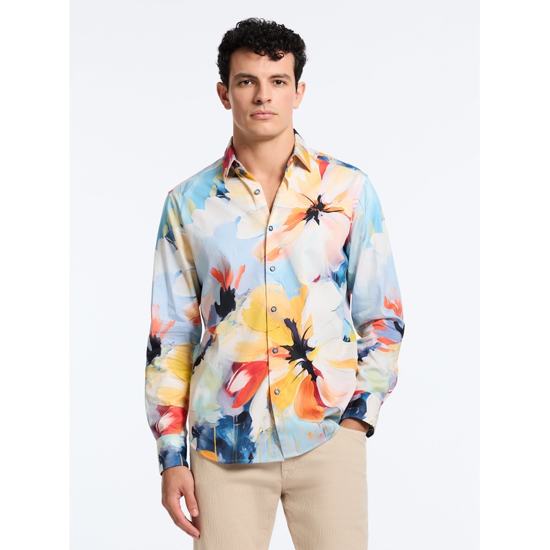 FLORA GRANDE LONG SLEEVE BUTTON DOWN SHIRT
