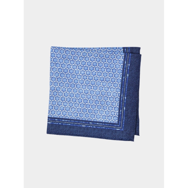 GEOMETRIC POCKET SQUARE|BLUE|EA