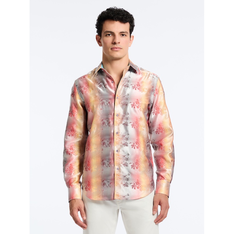 LIMITED EDITION SUNSET TRELLIS LONG SLEEVE BUTTON DOWN SHIRT