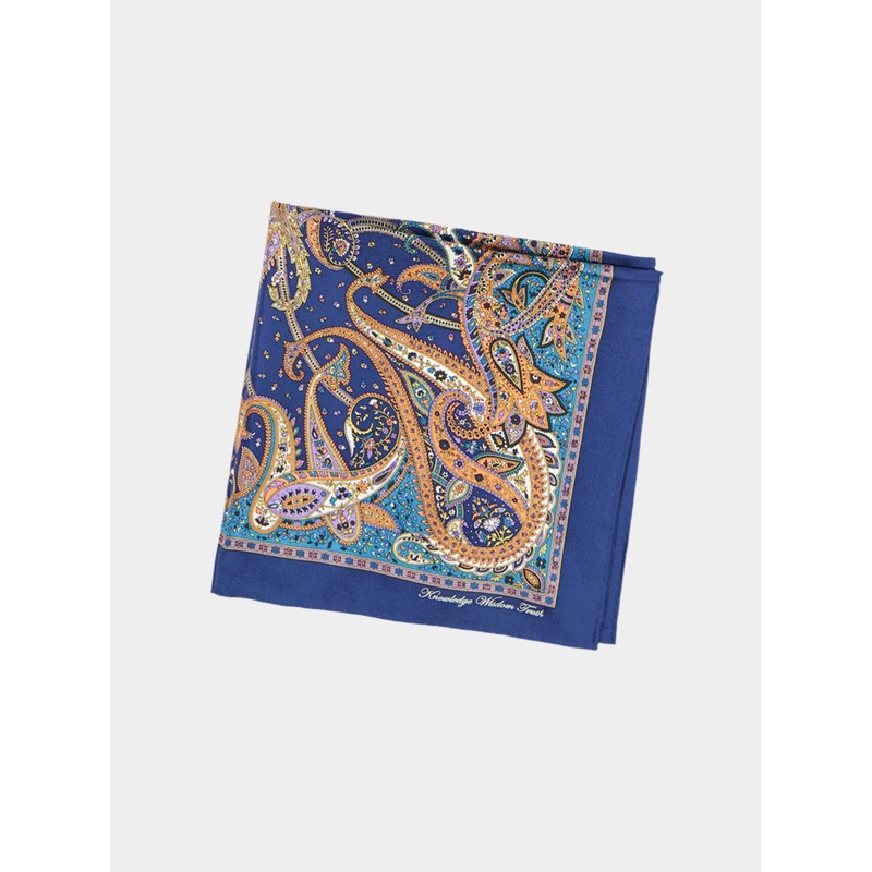 PAISLEY POCKET SQUARE|NAVY|EA