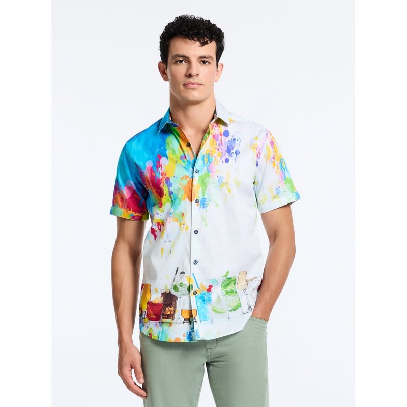 SARDINIA SHORT SLEEVE BUTTON DOWN SHIRT BIG