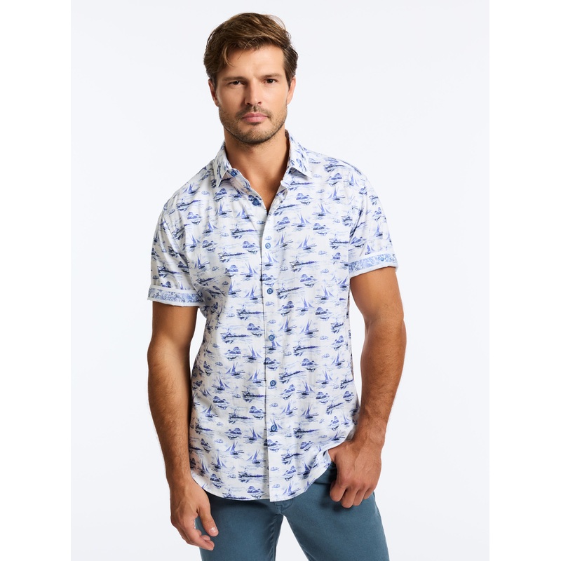 ALBORAN SHORT SLEEVE BUTTON DOWN SHIRT