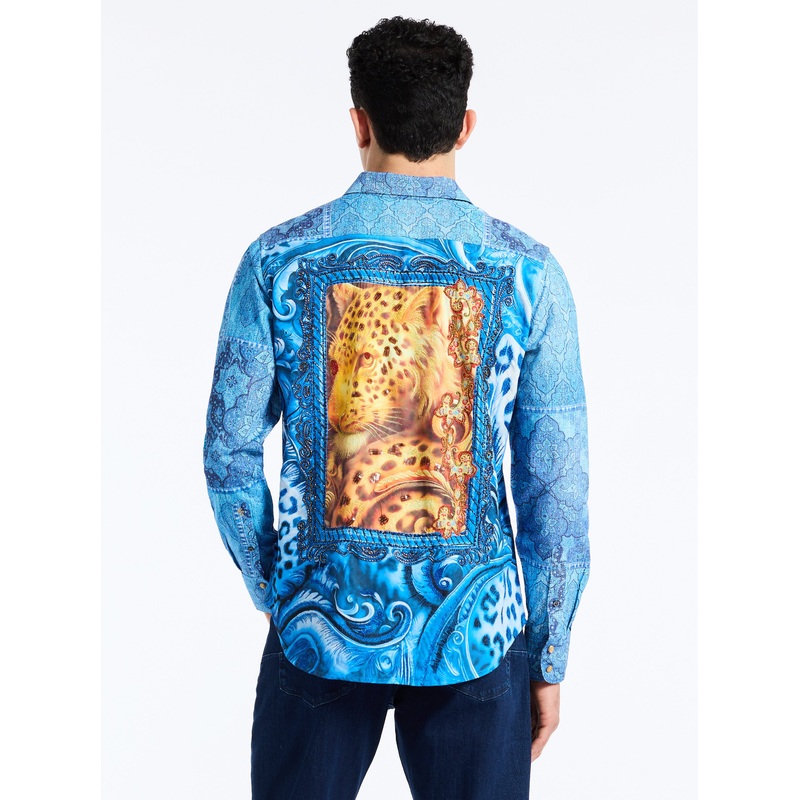 LIMITED EDITION JUNGLE BLUES LONG SLEEVE BUTTON DOWN SHIRT