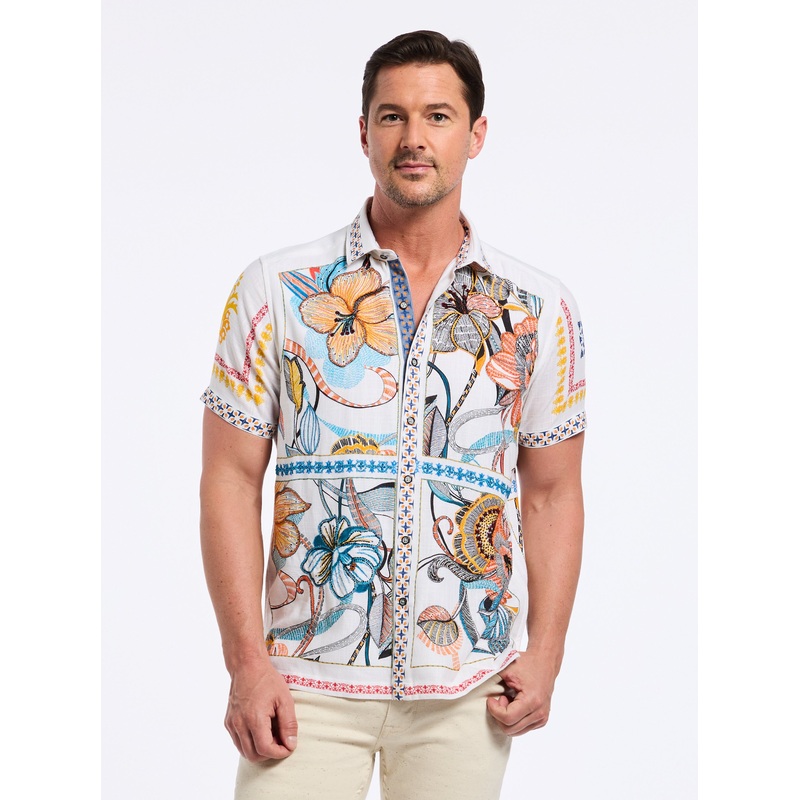 MANZU SHORT SLEEVE BUTTON DOWN SHIRT