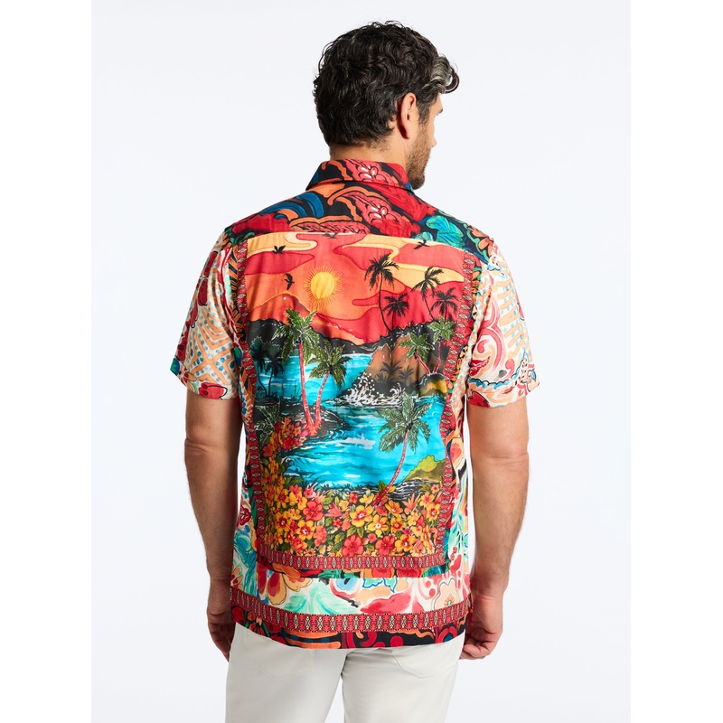 PESCAIA SHORT SLEEVE BUTTON DOWN SHIRT