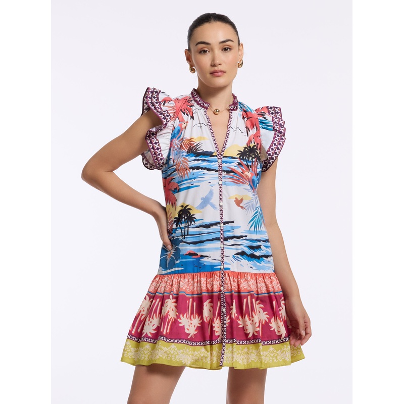 SAVANNAH SHORT SLEEVE DRESS|MULTI|2|4|6|8|10|12|14