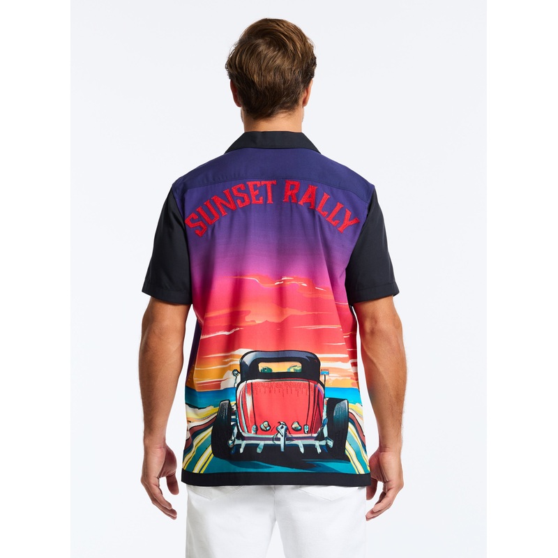 SUNSET RALLY SHORT SLEEVE BUTTON DOWN SHIRT