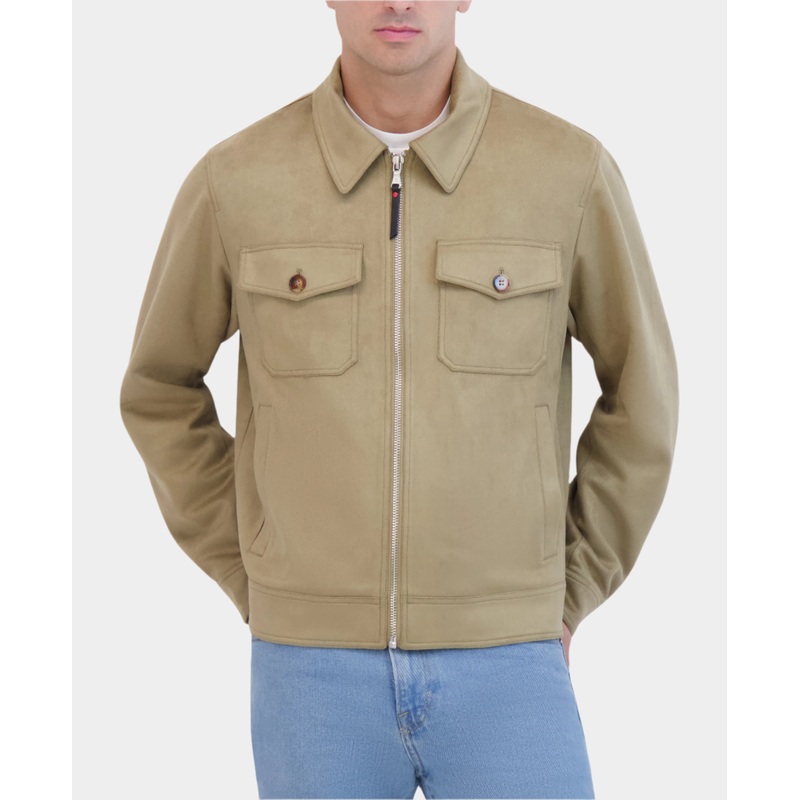 VEGAN SUEDE FIELD JACKET|TAN|S|M|L|XL|2XL|3XL