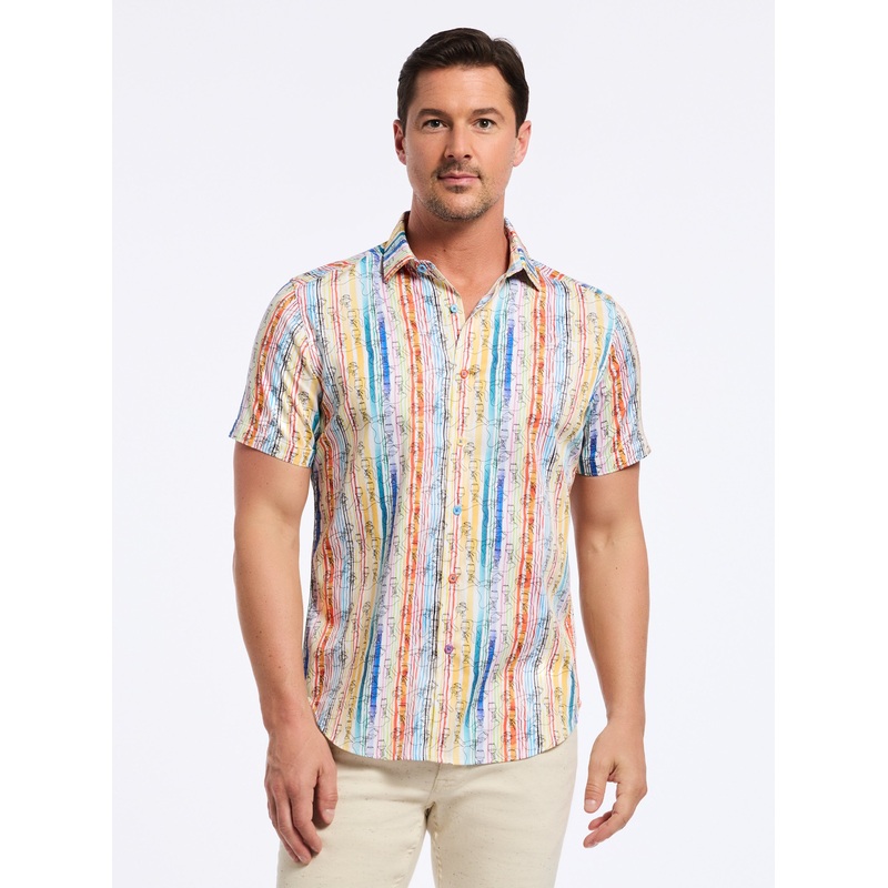 WALK THE LINE SHORT SLEEVE BUTTON DOWN SHIRT
