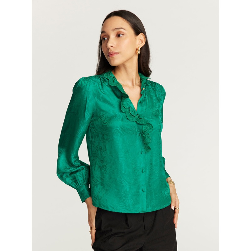 BRIGITTE LONG SLEEVE SHIRT|EMERALD|XS|S|M|L|XL|2XL